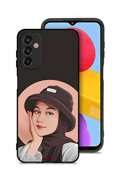 Tolwak Samsung Galaxy M13 Protective Case Cover Cute Hat Girl Paint Art