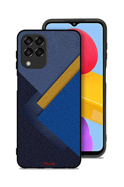 Tolwak غطاء حماية لهاتف سامسونج جالاكسي M33 بنقشة مثلثات جلدية