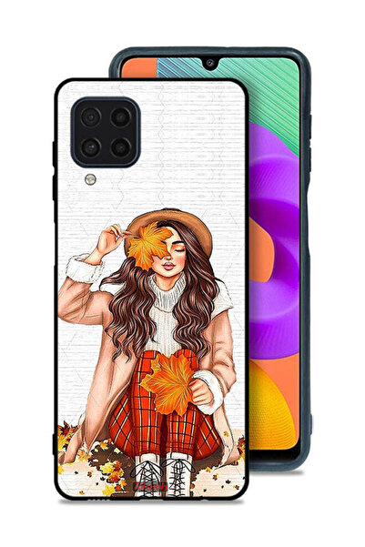 Tolwak Samsung Galaxy M22 Protective Case Cover Holding Autumn Leaves Art