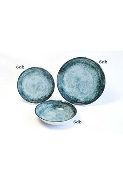 Perfect Home Plate set 783, 18 pieces (6 flat, 6 deep, 6 dessert) turquoise green Perfect Home 13700