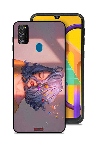 Tolwak Samsung Galaxy M30s Protective Case Cover Girl And Space Art