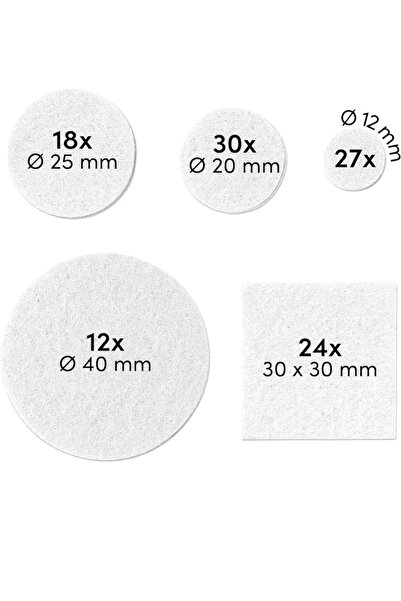 Livaia Set 111 pad uri de protectie pentru picioarele mobilierului Livaia, pasla, alb