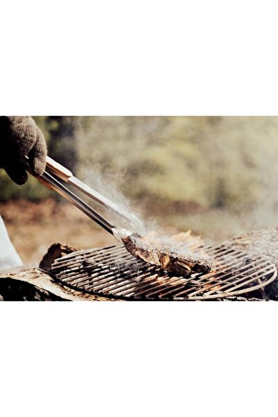 proud مجموعة أدوات الشواء Y Yellowstone المكونة من قطعتين باللونين الفضي والبني