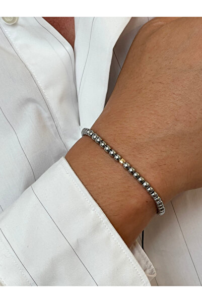 Rupen Kraft 14 Ayar Altın Küp Altın Detaylı Gümüş Renginde Hematit Taşlı Altın Bileklik