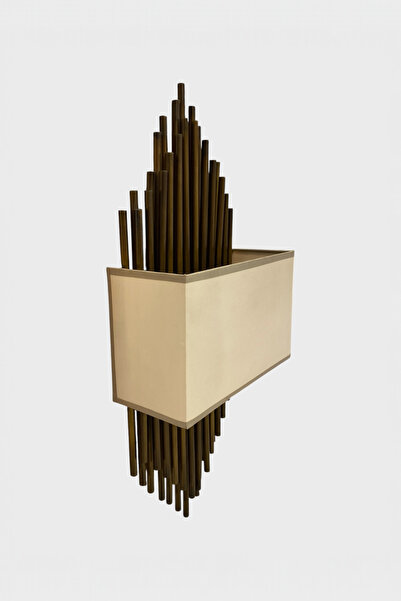 Favori Aydınlatma Cream Fabric Wall Sconce with Antique Metal Rod Body