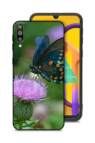 Tolwak Samsung Galaxy M30 Protective Case Cover Butterfly Sitting On Flower