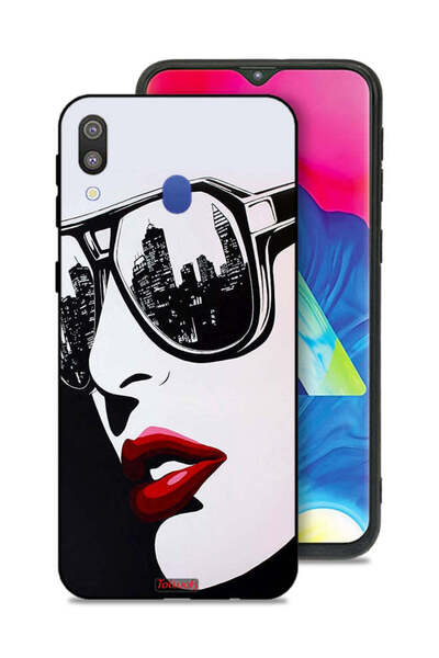 Tolwak غطاء حماية لهاتف سامسونج جالاكسي M20 بتصميم وجه فتاة وفن تجريدي