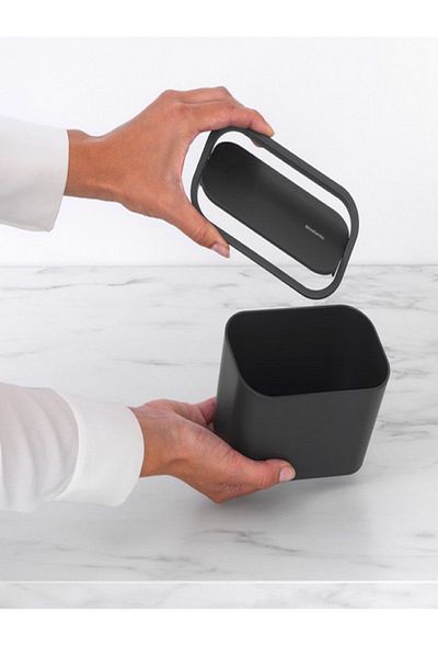 Brabantia Mindset Textured Feel Non Scratching Swing Lid Bathroom Waste Caddy