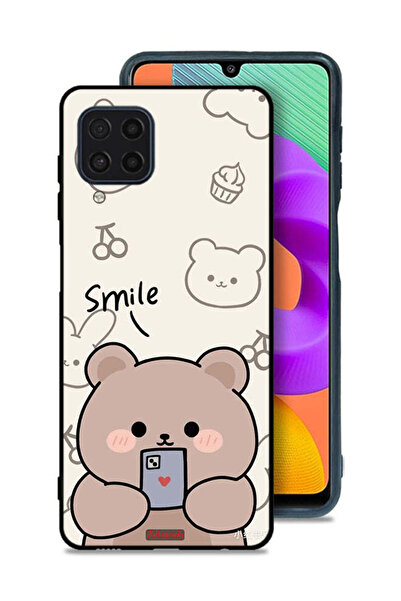 Tolwak غطاء حماية لهاتف سامسونج جالكسي M22 برسومات الدب المبتسم