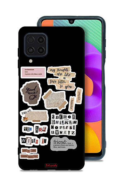 Tolwak Samsung Galaxy M22 Protective Case Cover Good Luck Quotes Stickers