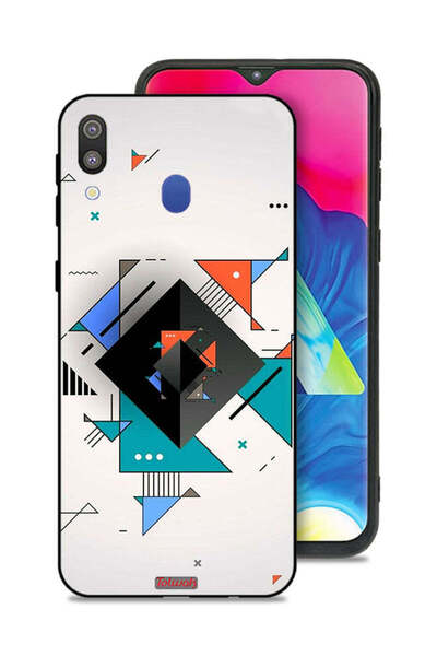 Tolwak غطاء حماية لهاتف سامسونج جالكسي M20 بأشكال مربعة ومثلثة ونمط تجريدي