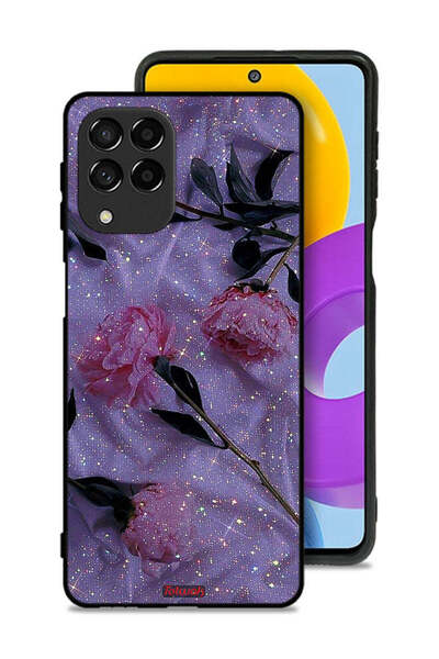 Tolwak غطاء حماية لهاتف سامسونج جالاكسي M53 بنقشة ورود لامعة