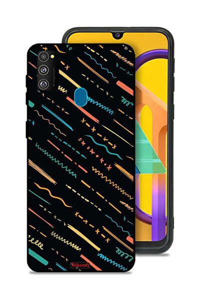 Tolwak غطاء حماية لهاتف سامسونج جالاكسي M30s بنمط خطوط X مجردة