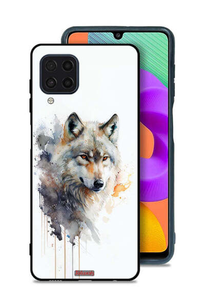 Tolwak Samsung Galaxy M22 Protective Case Cover Wolf Abstract Art
