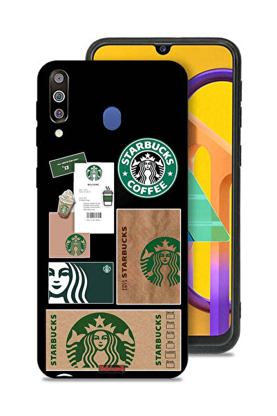 Tolwak غطاء حماية لهاتف سامسونج جالاكسي M30، ملصق ستاربكس