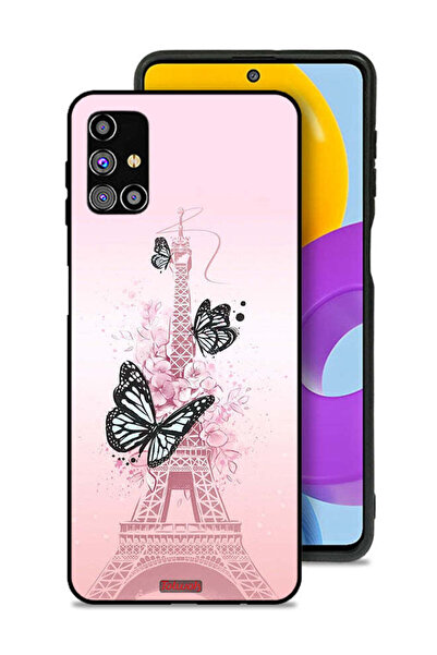 Tolwak غطاء حماية لهاتف سامسونج جالاكسي M31s بنقشة فراشات على برج إيفل