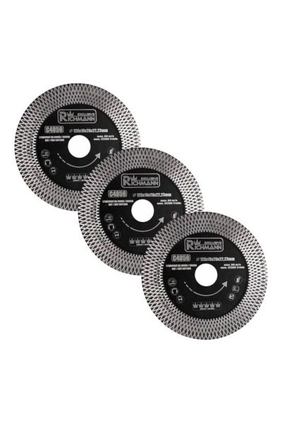 richmann exclusive Disc diamantat turbo subțire, segmentat dublu, set de 3 bucăți, 125x22,23x1,3 mm, Richmann Exclusive