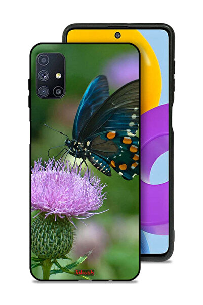 Tolwak Samsung Galaxy M51 Protective Case Cover Butterfly Sitting On Flower