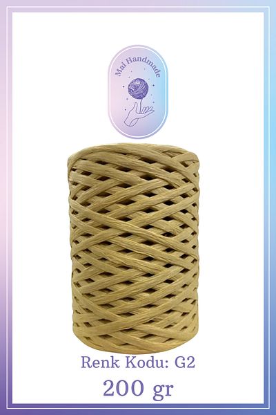 Mai Handmade Hobby ve Örgü Evi Φυσικό Χαρτί Raffia Rope Craft, Συσκευασία, Λουλούδι & Δώρο Στολίδι Σχοινί 200 gr 180-220 μέτρα