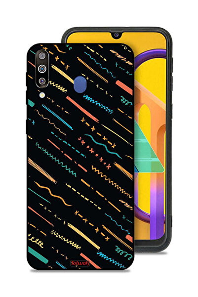 Tolwak غطاء حماية لهاتف سامسونج جالاكسي M30 بنمط خطوط X مجردة