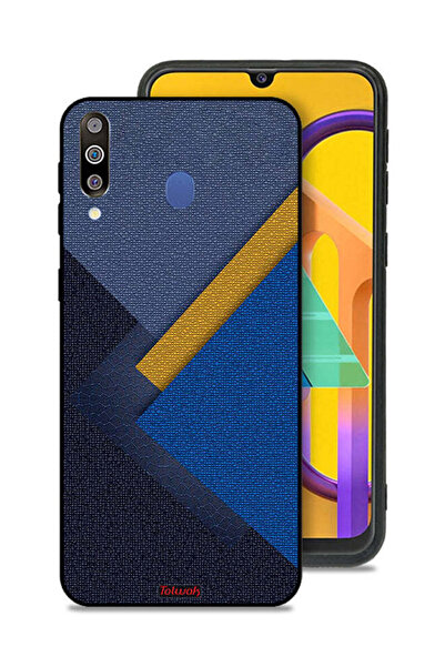 Tolwak غطاء حماية لهاتف سامسونج جالاكسي M30 بنقشة مثلثات جلدية