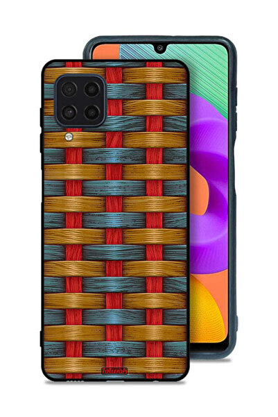 Tolwak Samsung Galaxy M32 4G Protective Case Cover Strips Art Pattern