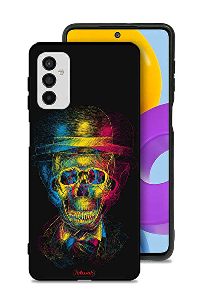 Tolwak غطاء حماية لهاتف سامسونج جالاكسي M52 5G بتصميم جمجمة وقبعة ملونة وفن خ...
