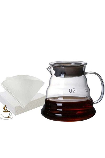 rank Transparent V60 Server for Specialty Coffee 02 with White Filter 02