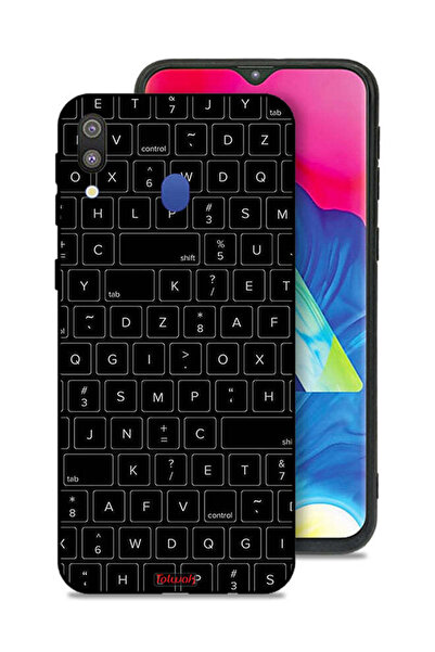 Tolwak غطاء حماية لهاتف سامسونج جالكسي M20 بنمط مفاتيح لوحة المفاتيح العشوائية