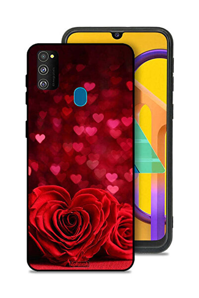 Tolwak غطاء حماية لهاتف Samsung Galaxy M30s بتصميم زهور على شكل قلب وفن تجريدي