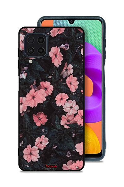 Tolwak غطاء حماية لهاتف سامسونج جالكسي F22 - لون الخوخ والورود الصغيرة