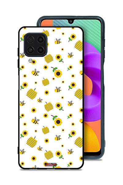 Tolwak Samsung Galaxy M32 4G Protective Case Cover Sunflowers And Bees