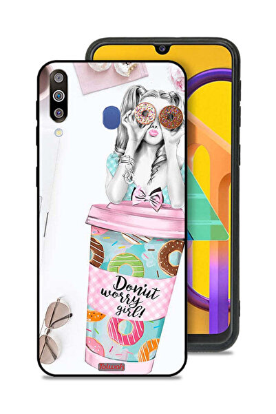Tolwak غطاء حماية لهاتف سامسونج جالاكسي M30 بتصميم فتاة دونات ووري