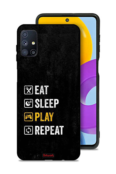 Tolwak غطاء حماية لهاتف Samsung Galaxy M51، تناول الطعام، النوم، اللعب، التكرار