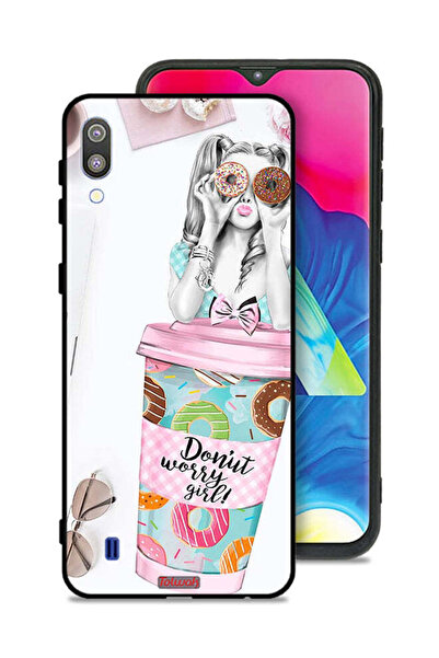 Tolwak غطاء حماية لهاتف سامسونج جالاكسي M10 بتصميم فتاة دونات ووري