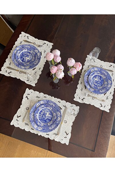 QBR Home Set of 8 Hole Work American Service. Peony Model (8 Pieces)