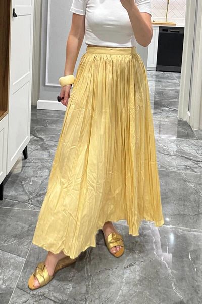 Banu Angay Kraşlı Skirt Yellow