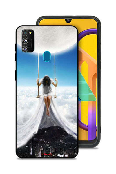 Tolwak Samsung Galaxy M30s Protective Case Cover Moon Clouds Town Art