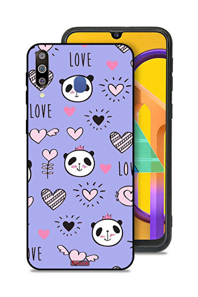 Tolwak Samsung Galaxy M30 Protective Case Cover Love And Panda Doodle