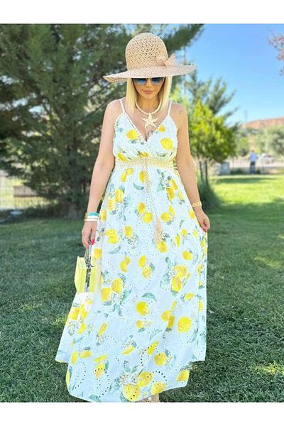 Robin 38976 Lemon Fisto Suspender Dress Yellow
