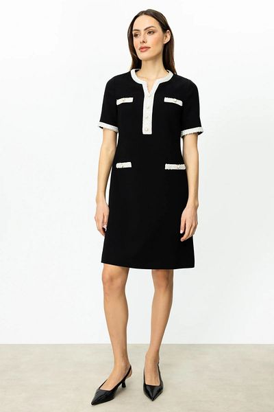 Ekol Pearl Mini Size Dress Black-5006