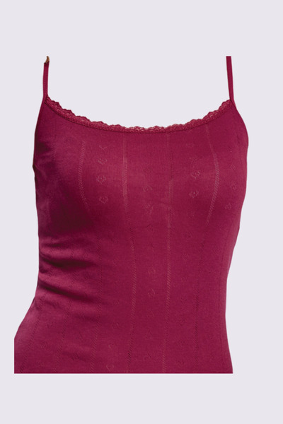 vory Women's Cherry Color Thin Strap Jacquard Colorful Undershirt T-Shirt Vr.L20.23.123.Y01