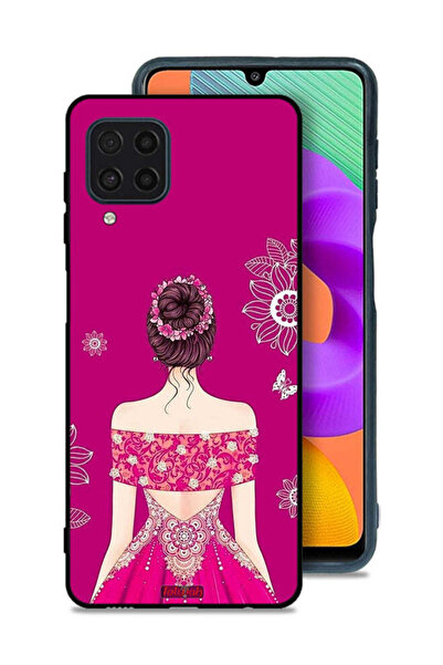 Tolwak Samsung Galaxy M22 Protective Case Cover Girl And Flowers Art