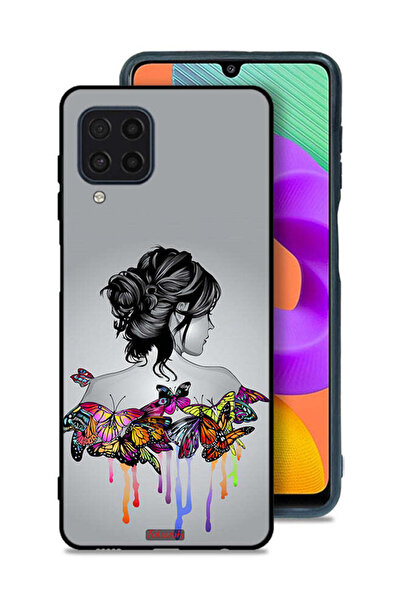 Tolwak Samsung Galaxy M32 4G Protective Case Cover Butterflies And Girl Abstr...