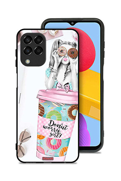 Tolwak غطاء حماية لهاتف سامسونج جالاكسي M33 بتصميم فتاة القلق دونات