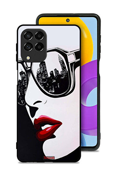 Tolwak غطاء حماية لهاتف سامسونج جالاكسي M53 بتصميم وجه فتاة وفن تجريدي
