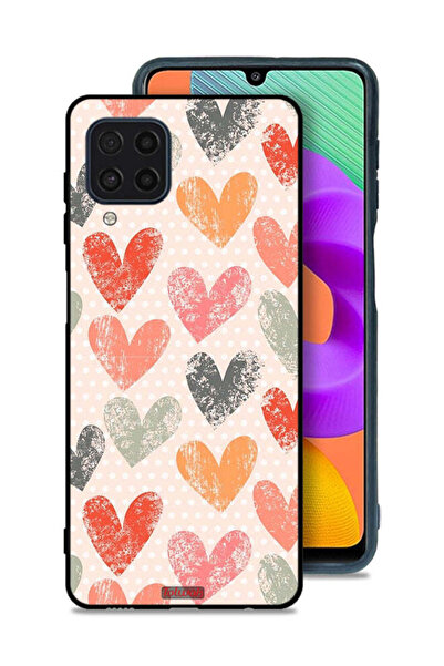 Tolwak Samsung Galaxy M22 Protective Case Cover Hearts Art