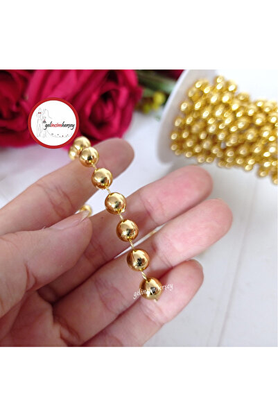 Gelincimherşey 8 мм 2,5 м макара златни верижни мъниста