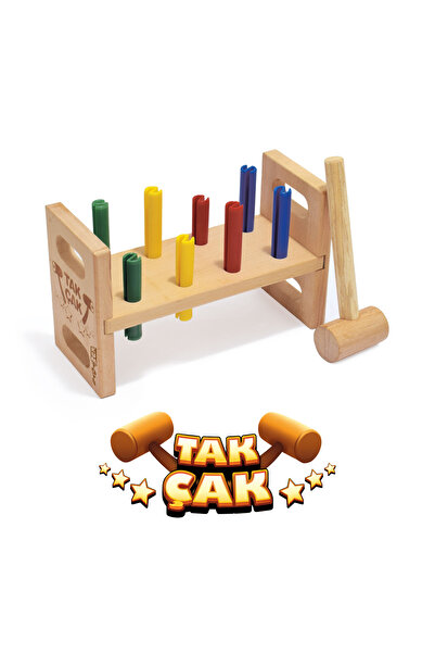 Redka Tak Çak Çak Çak Doğal Ahşap Bebek Oyunu Çak Çak Tak Çekiç Oyunu
