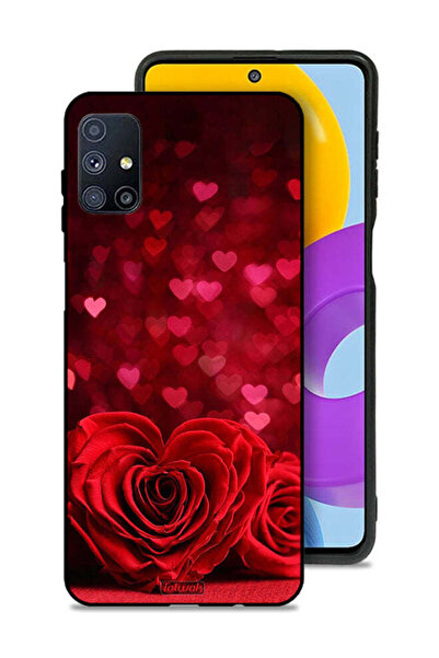Tolwak Samsung Galaxy M51 Protective Case Cover Heart Flowers Abstract Art